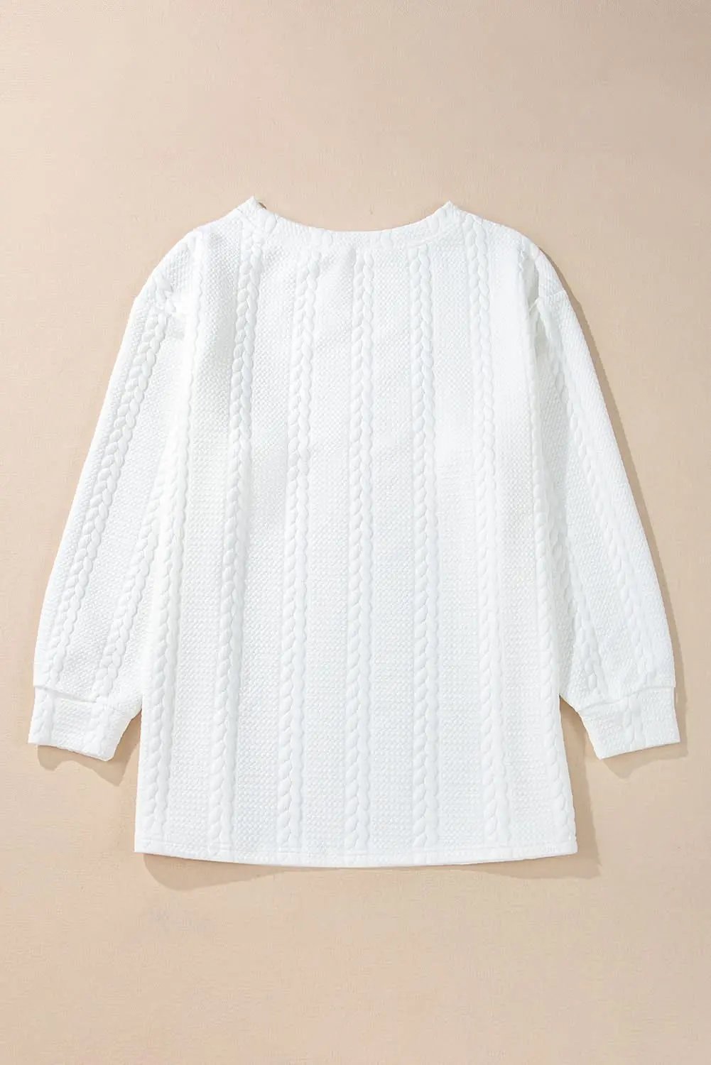 Chic white cable knit plus size top - Love Salve